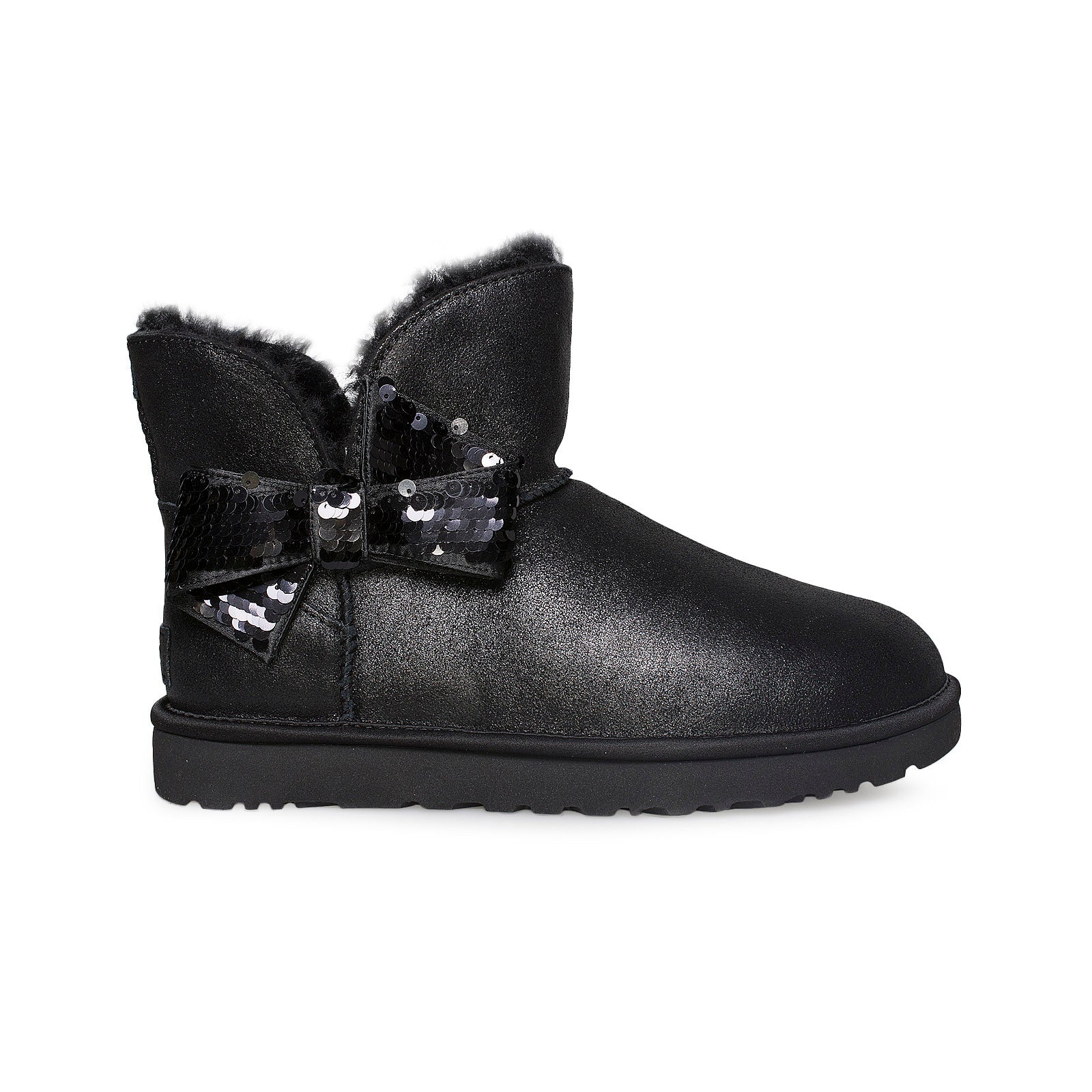 UGG Mini Sequin Bow Black Boots - Women 