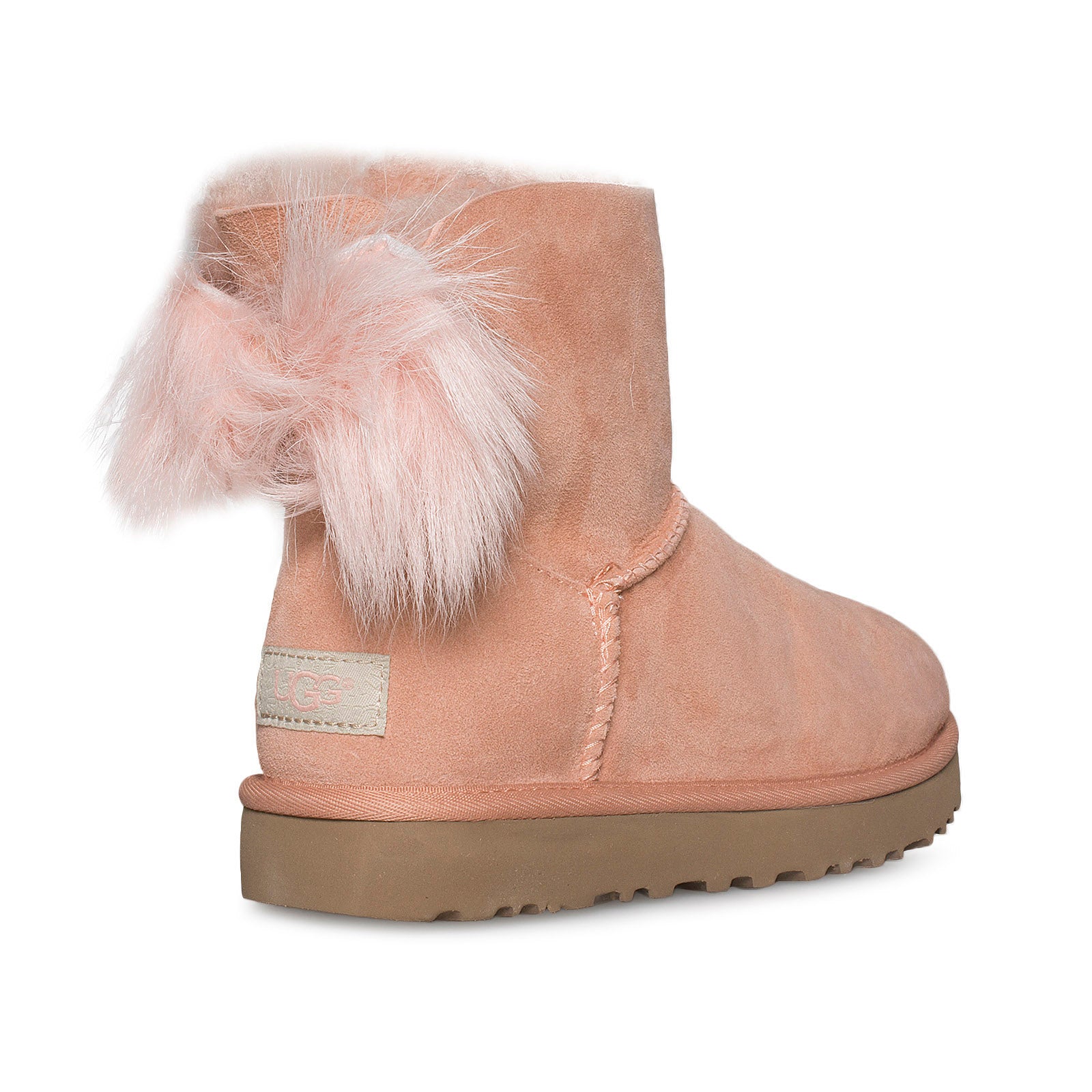 UGG Fluff Bow Mini Suntan Boots - Women 