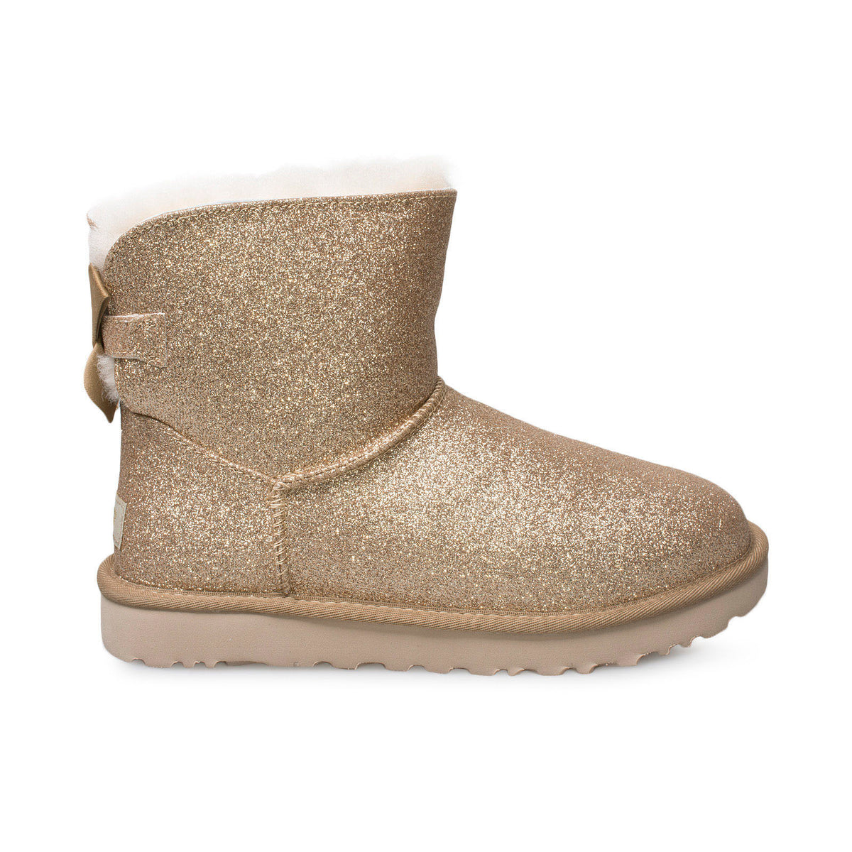 UGG Mini Bailey Bow Sparkle Gold Boots - Women's – MyCozyBoots