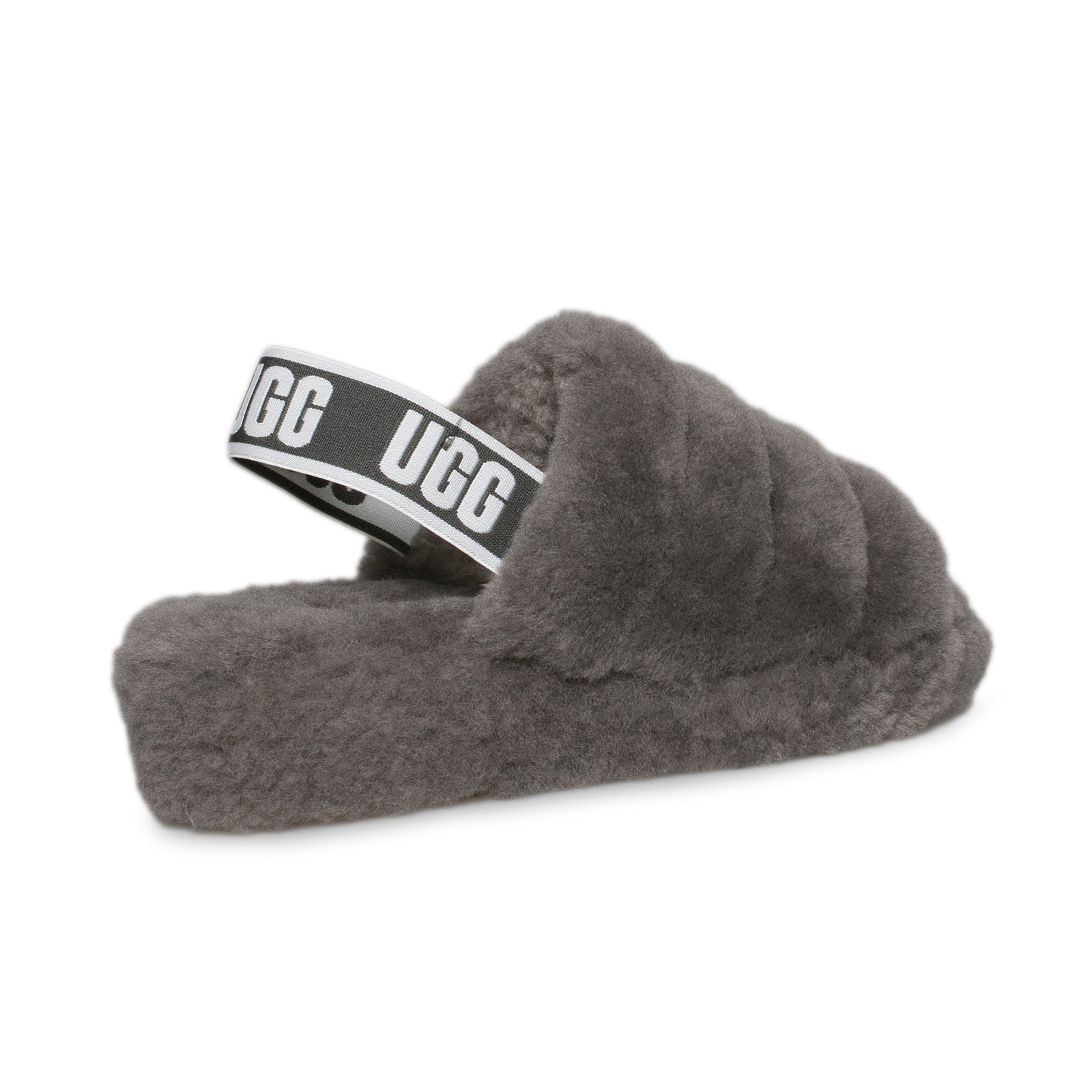 ugg fluff yeah slide charcoal