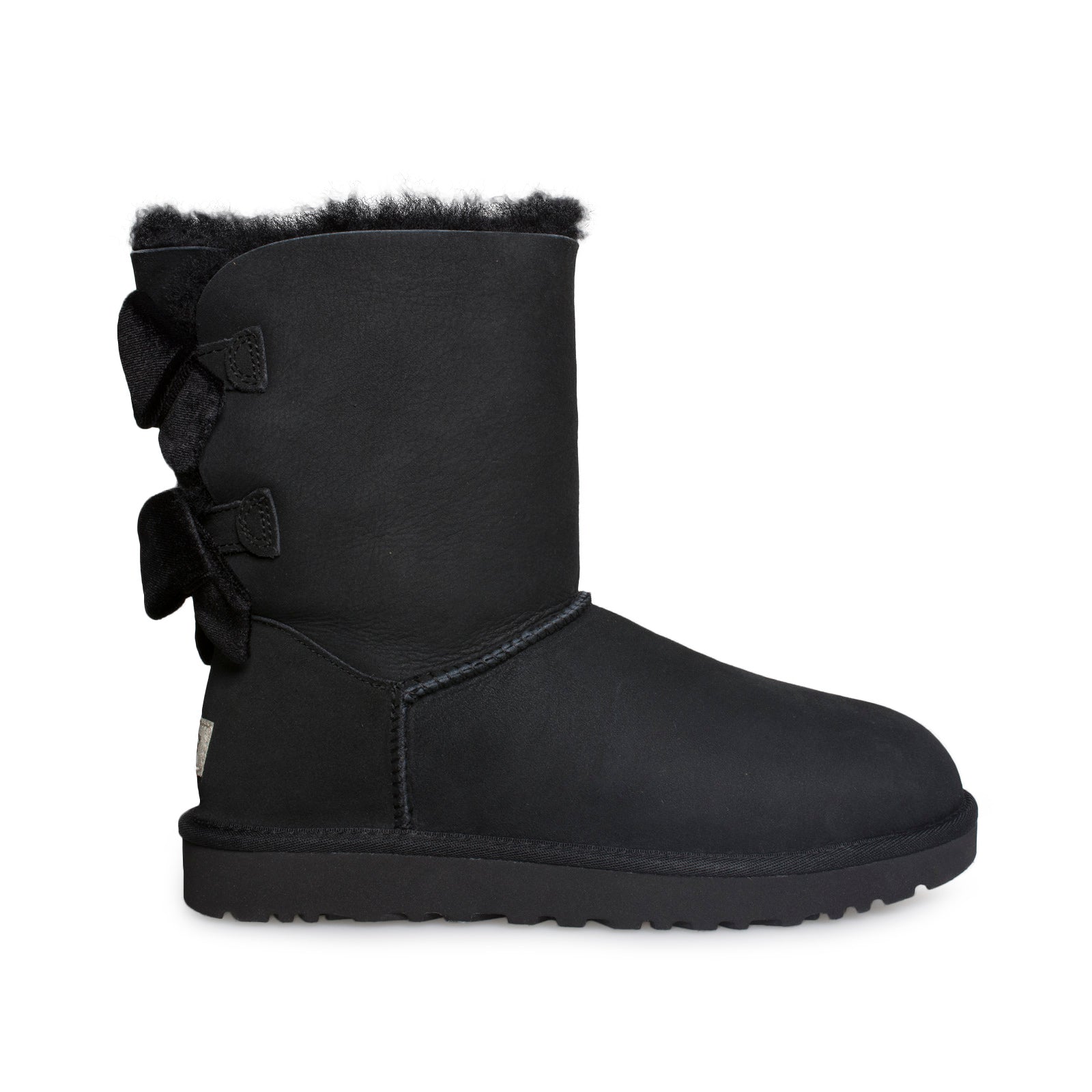 UGG Bailey Bow II Velvet Ribbon Black Boots - Women's - MyCozyBoots