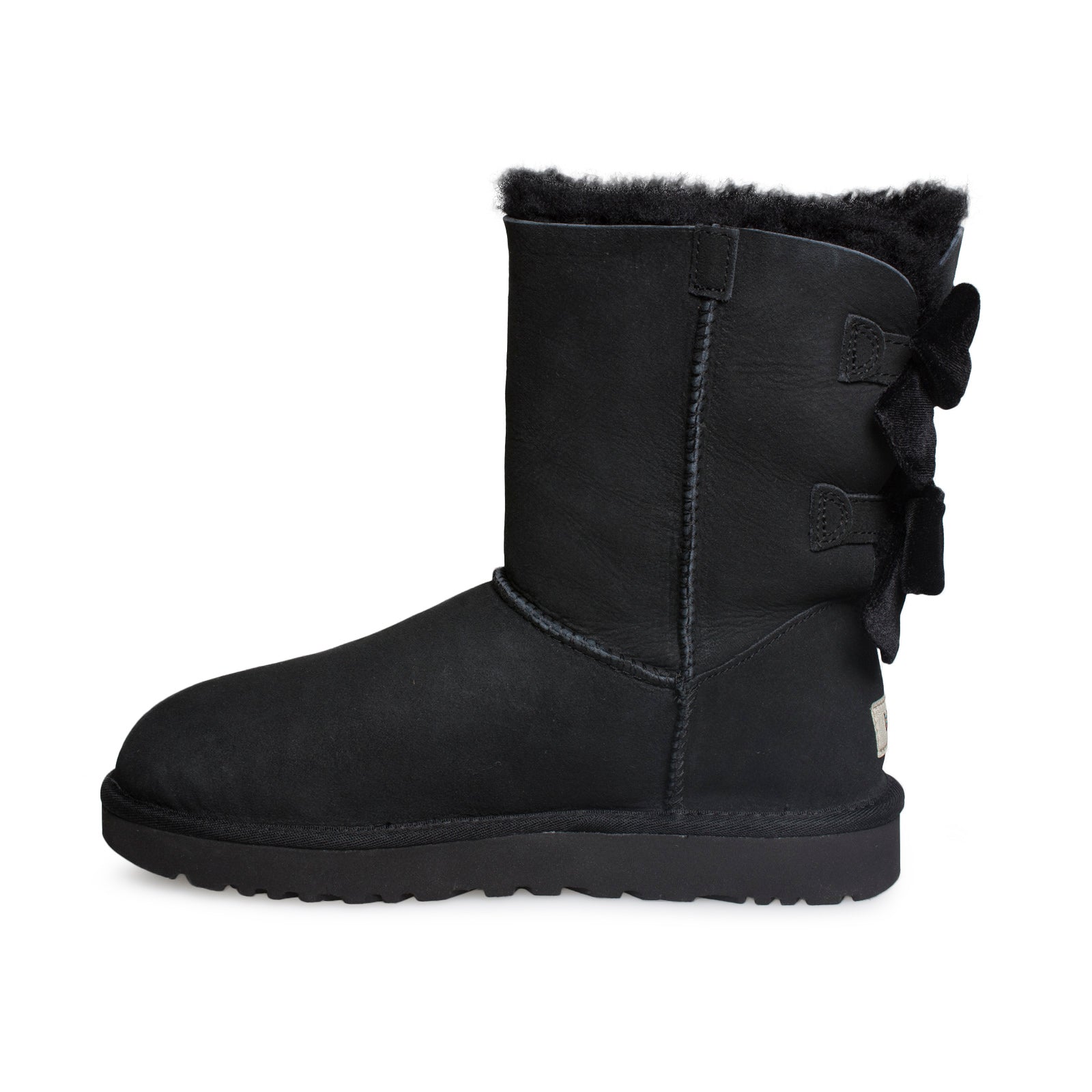 UGG Bailey Bow II Velvet Ribbon Black Boots - Women's - MyCozyBoots