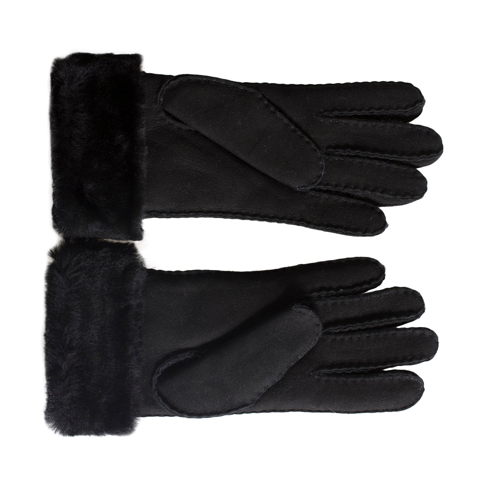 UGG Sheepskin Classic Turn Cuff Black Gloves - Women's – MyCozyBoots