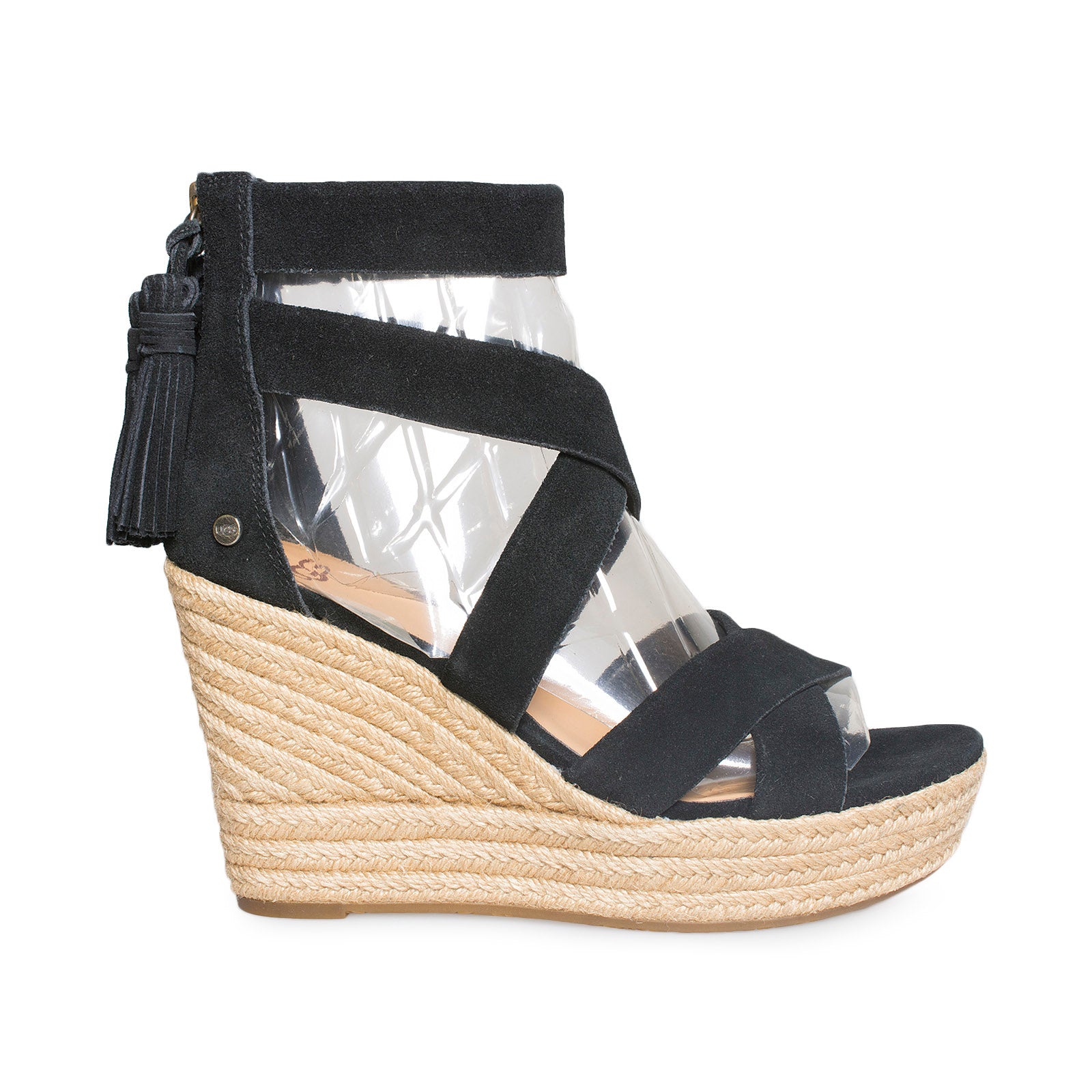 UGG Raquel Black Wedge Sandals - Women's - MyCozyBoots