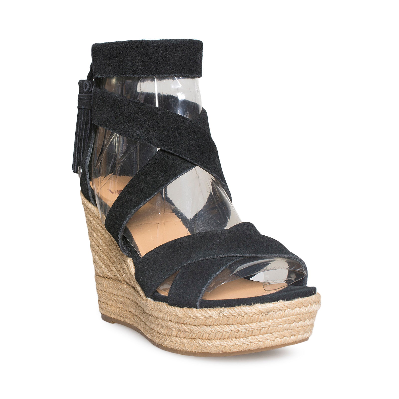 UGG Raquel Black Wedge Sandals - Women's - MyCozyBoots