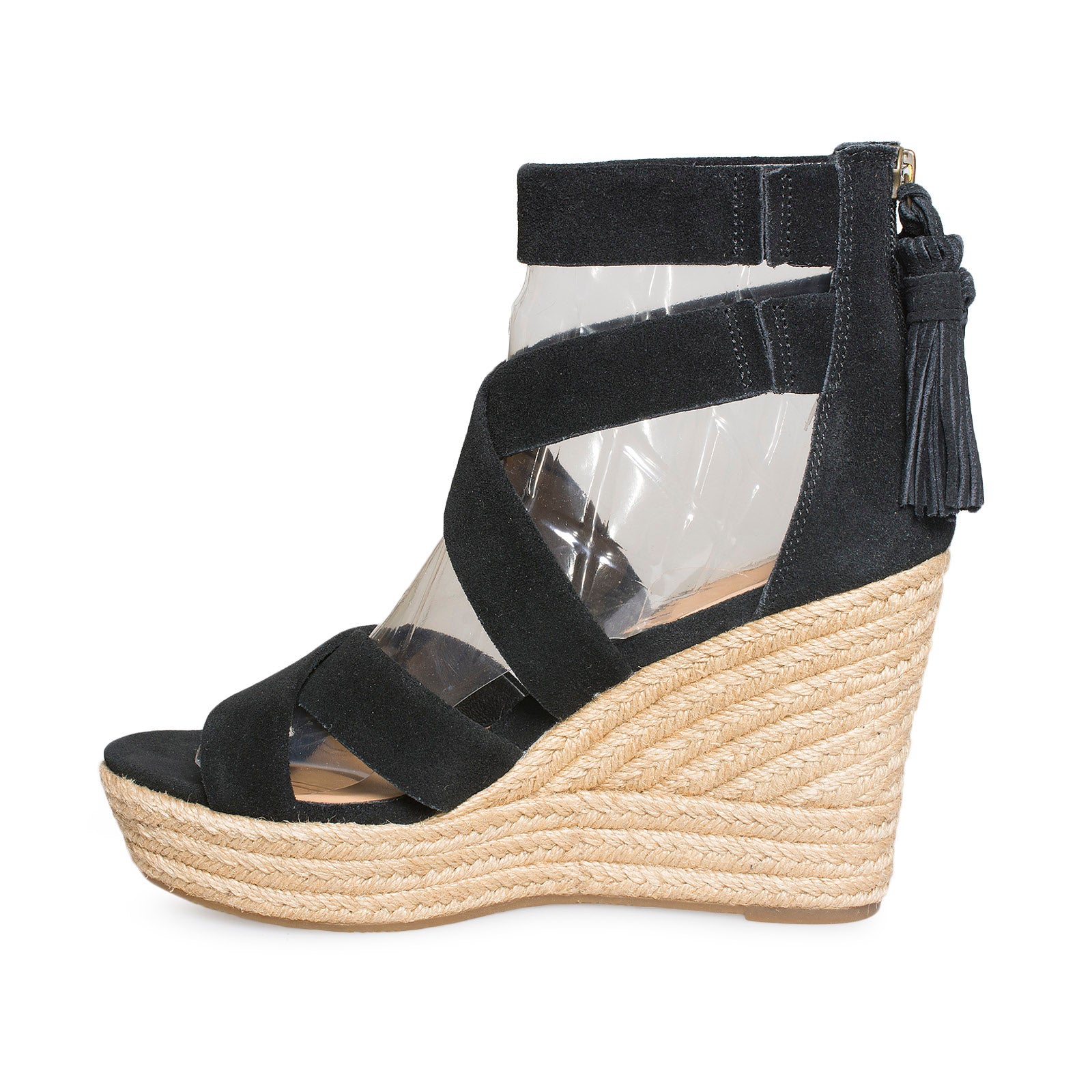 UGG Raquel Black Wedge Sandals - Women's - MyCozyBoots