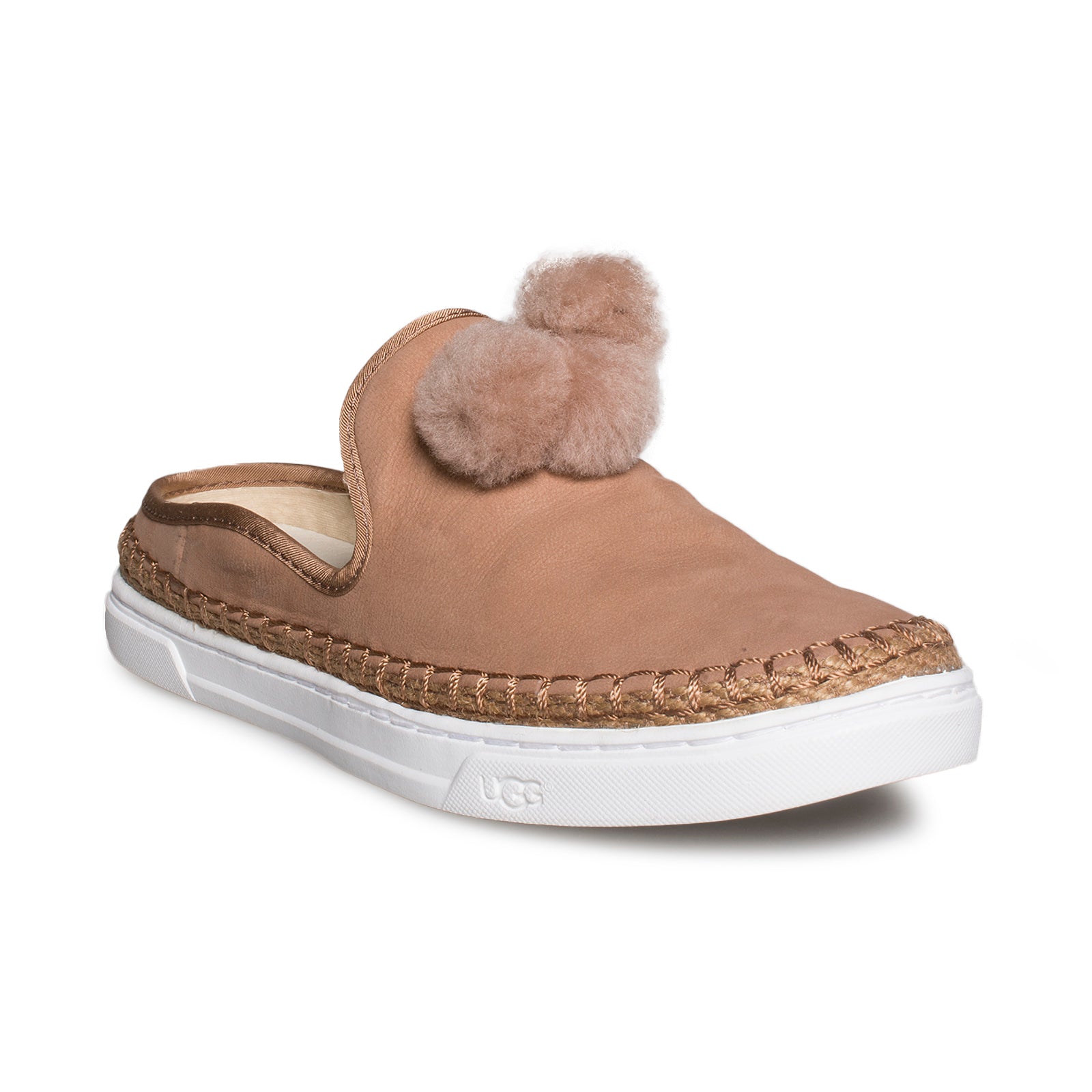 ugg pom pom slip on shoes