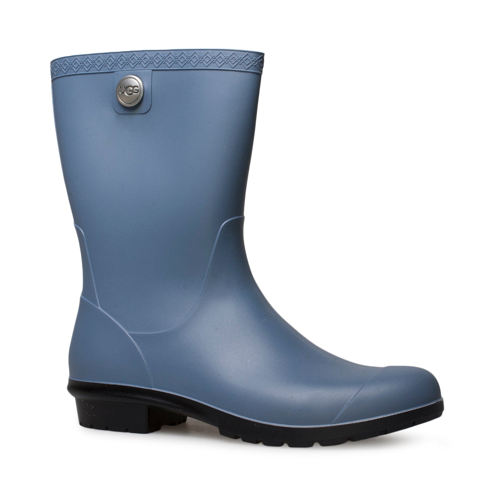 blue and brown rain boots