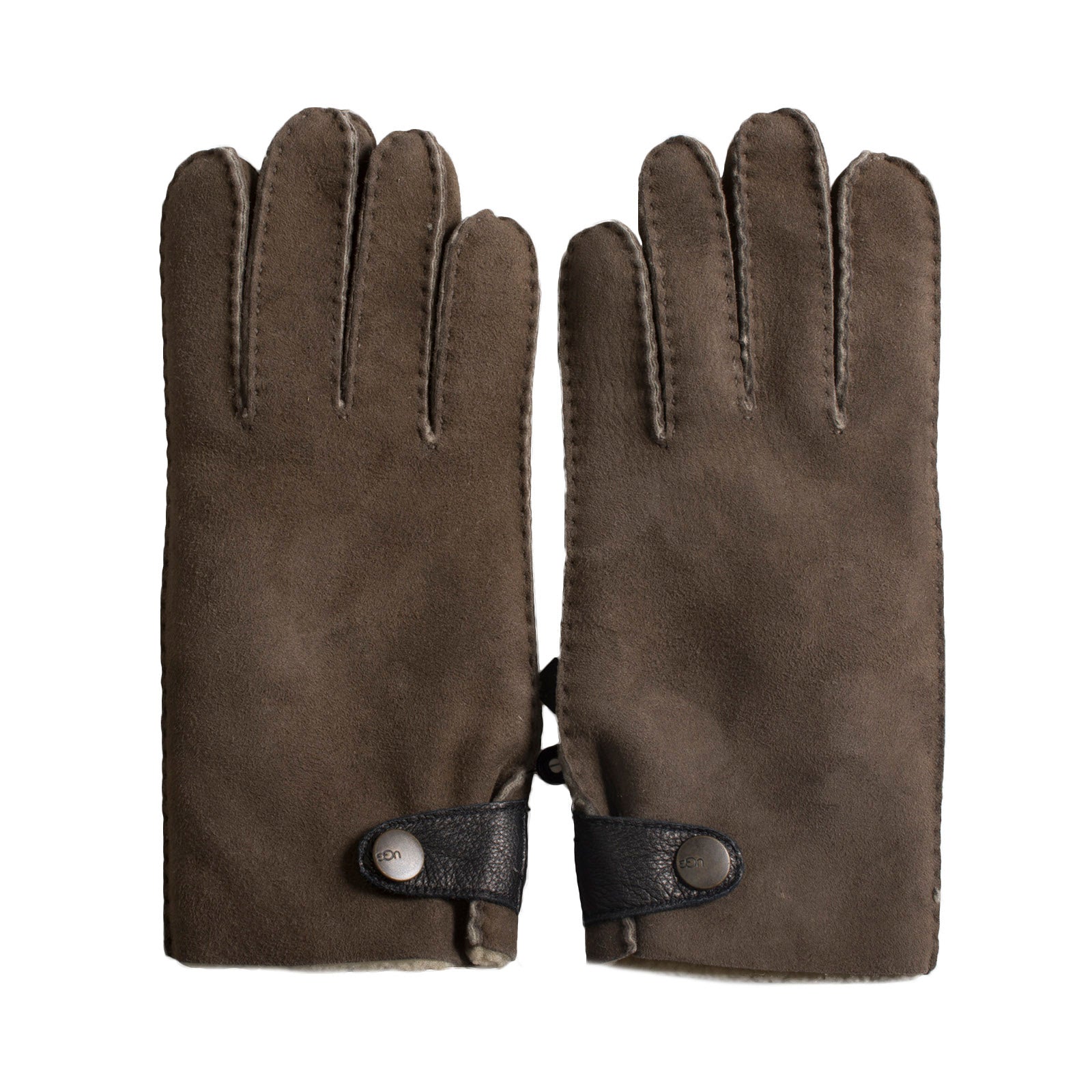 UGG Sheepskin Snap Tab Slate Curly Glove - Men's - MyCozyBoots