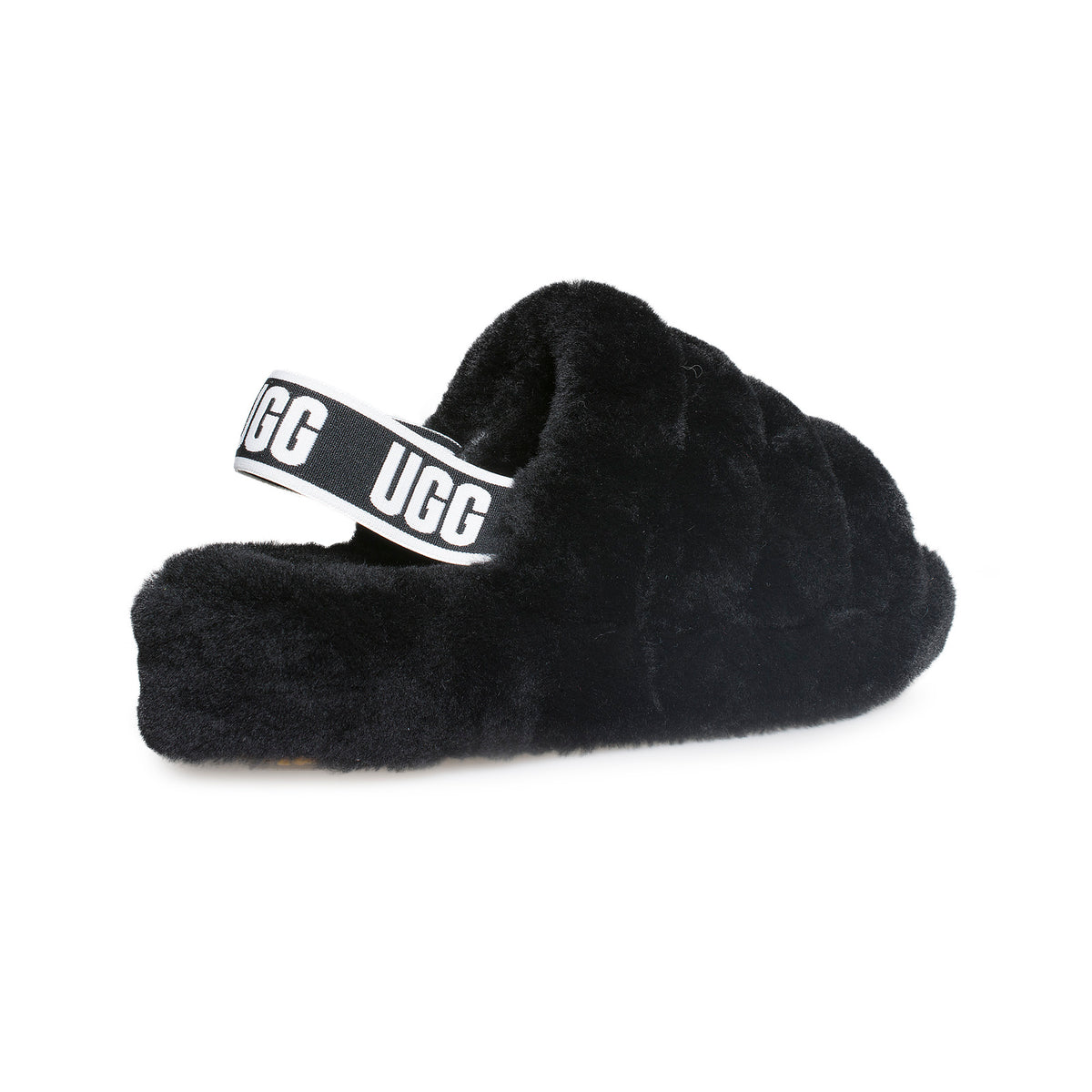 UGG Fluff Yeah Slide Black Slippers - Women's – MyCozyBoots