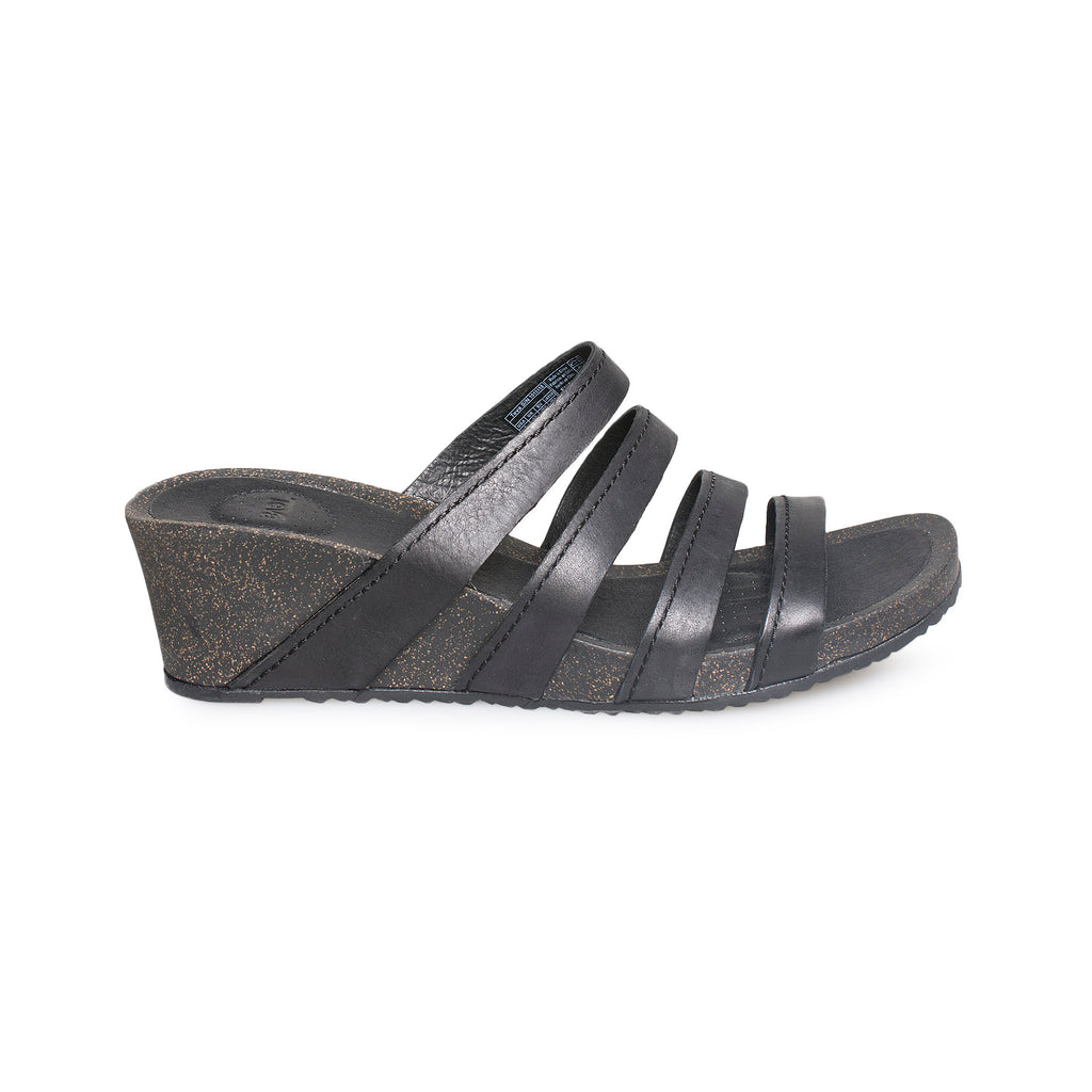 Teva Ysidro Slide Wedge Black Sandals - Women's - MyCozyBoots