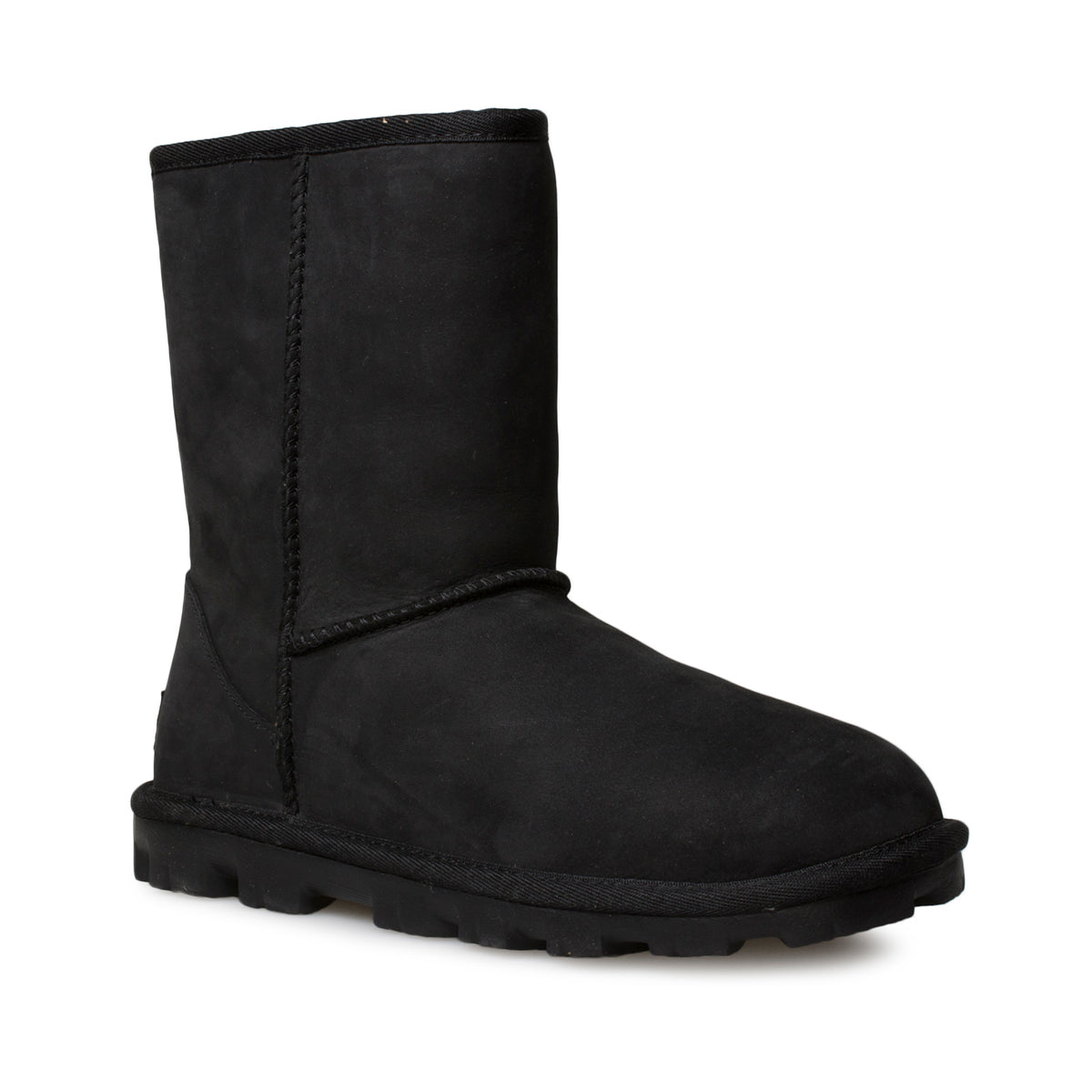 UGG Essential Short Leather Black Boots - Women's – MyCozyBoots