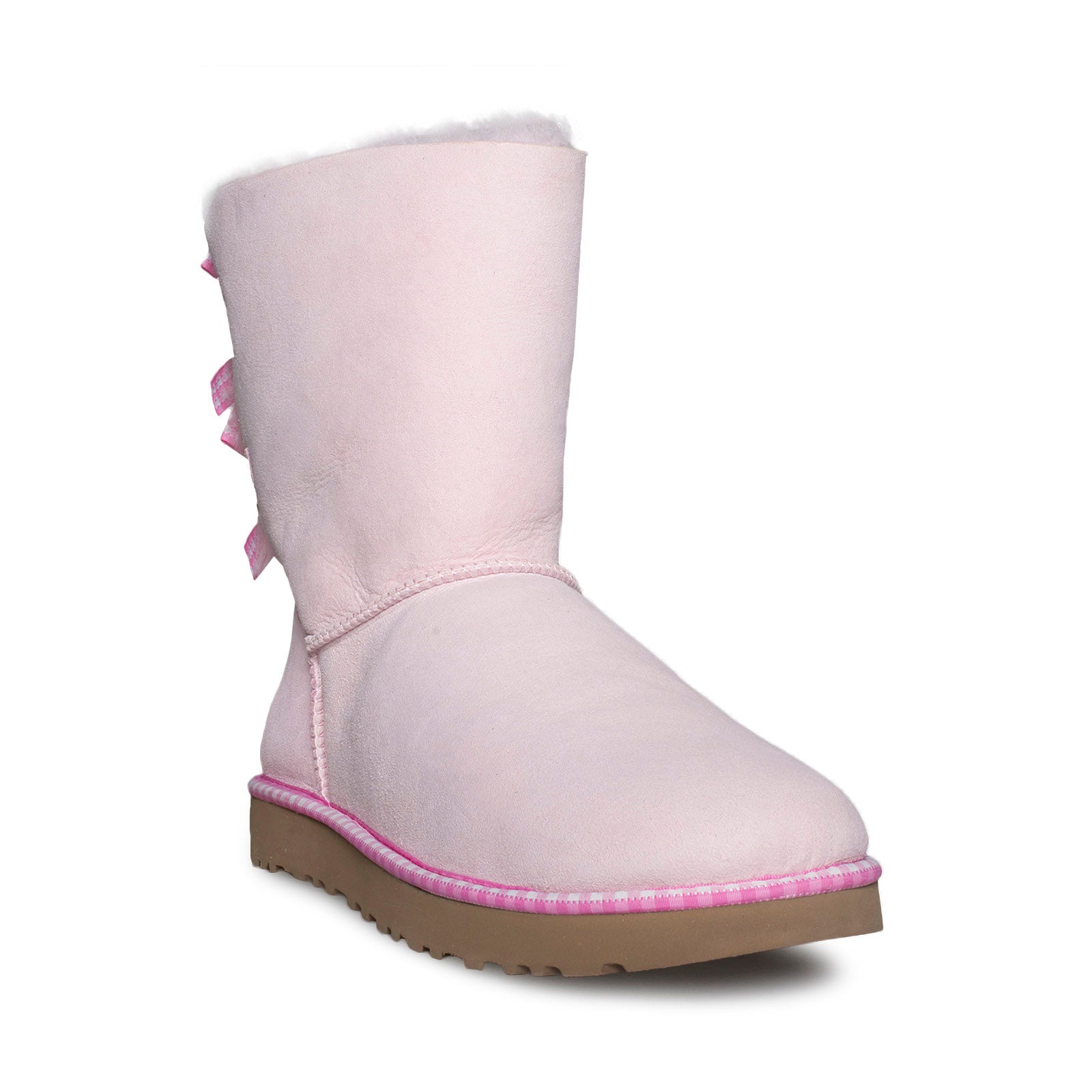 UGG Bailey Bow Gingham Seashell Pink Boots - Women's – MyCozyBoots