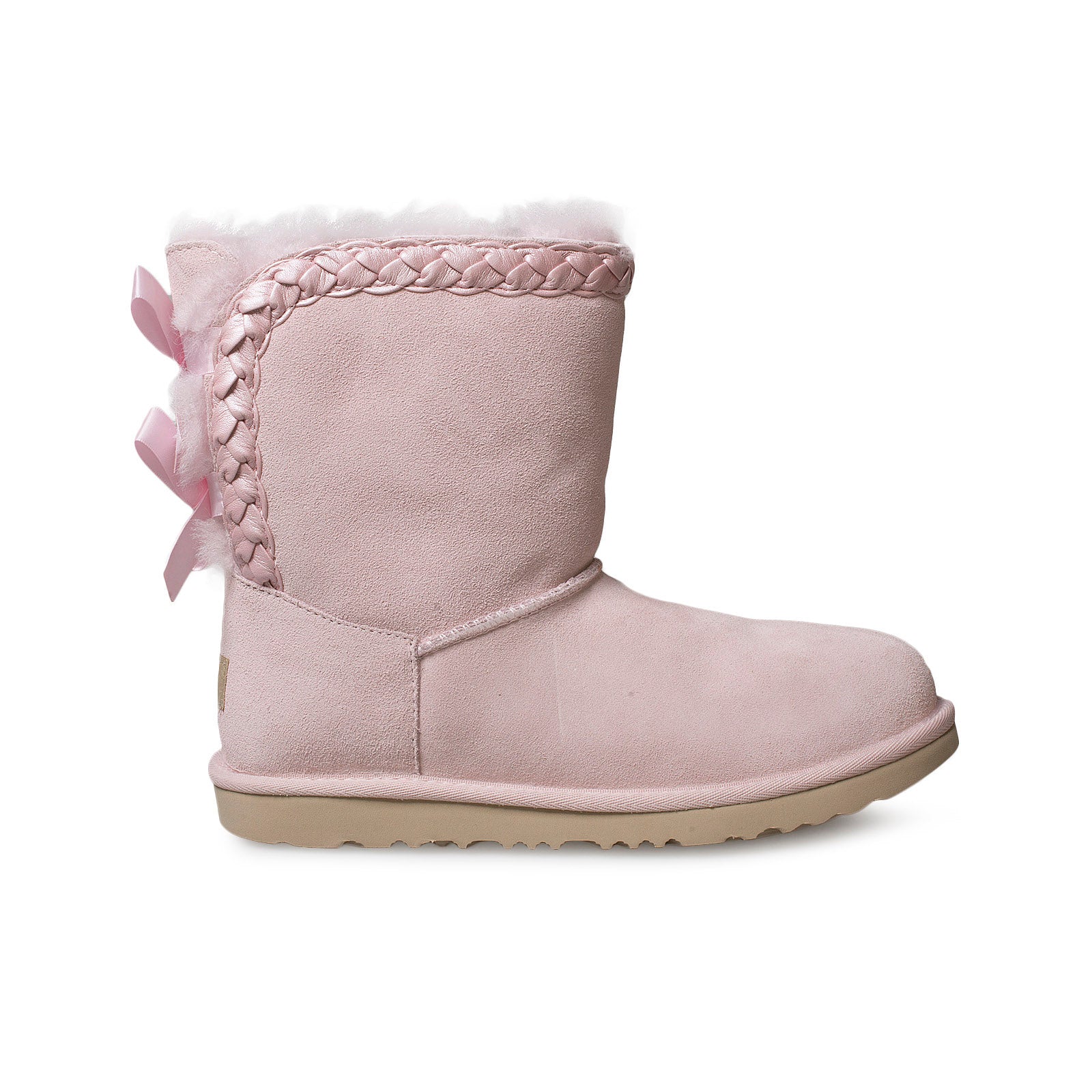 UGG Classic Short II Braided Seashell Pink Boots - Youth – MyCozyBoots
