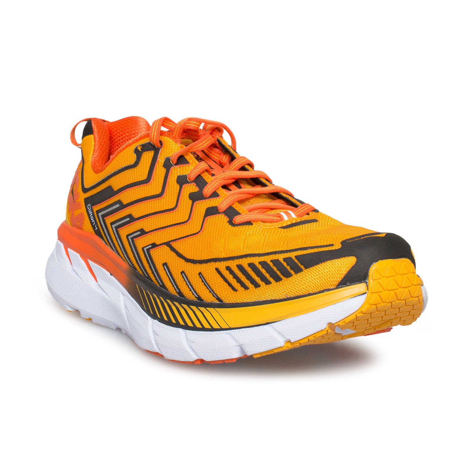 Hoka One One Clifton 4 Saffron / Red Orange Running Shoes - Men's ...