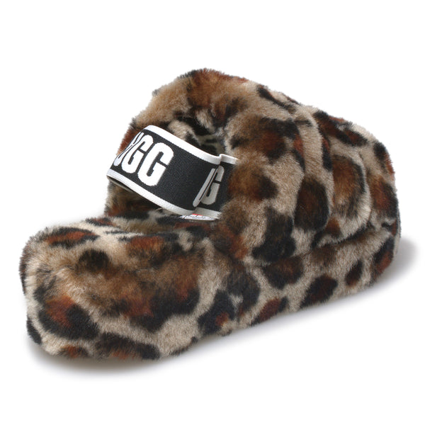 UGG Fluff Yeah Slide Leopard Slippers - Women's - MyCozyBoots