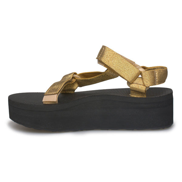 Teva Flatform Universal Metal Gold Sandals - Women's - MyCozyBoots