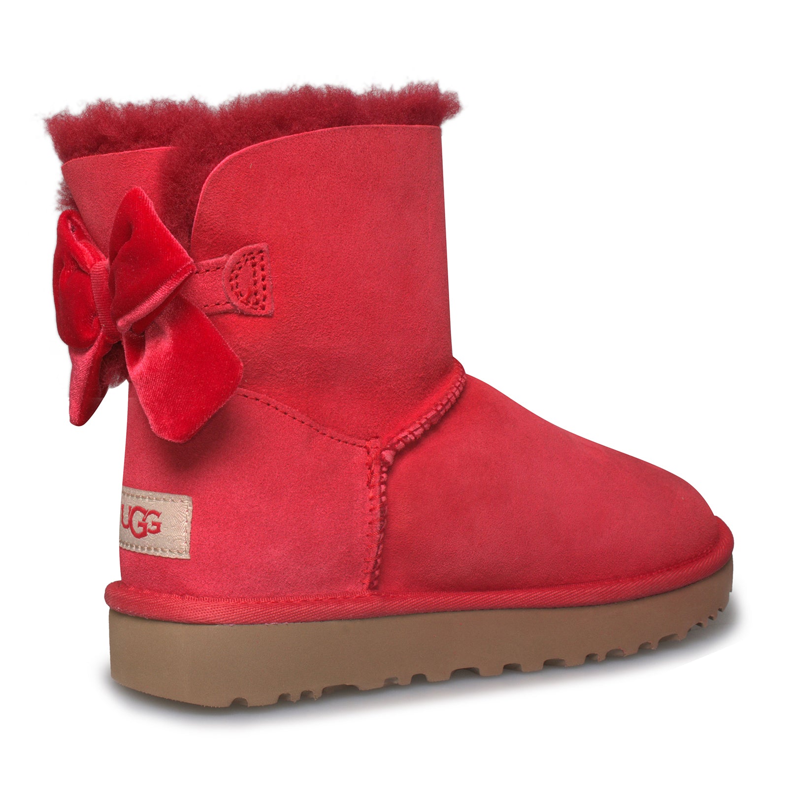 red uggs with rope bow