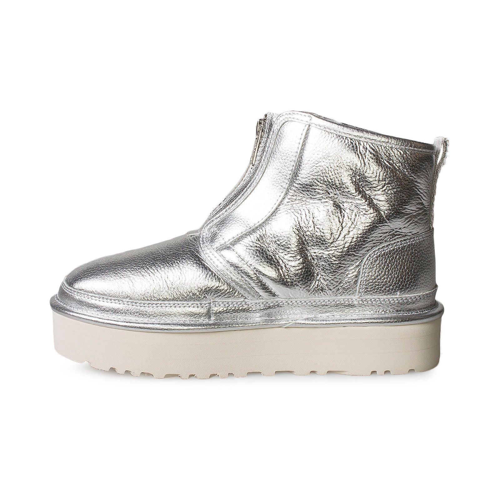 UGG Neumel Platform Zip Silver Metallic Boots - Women's#N#– MyCozyBoots