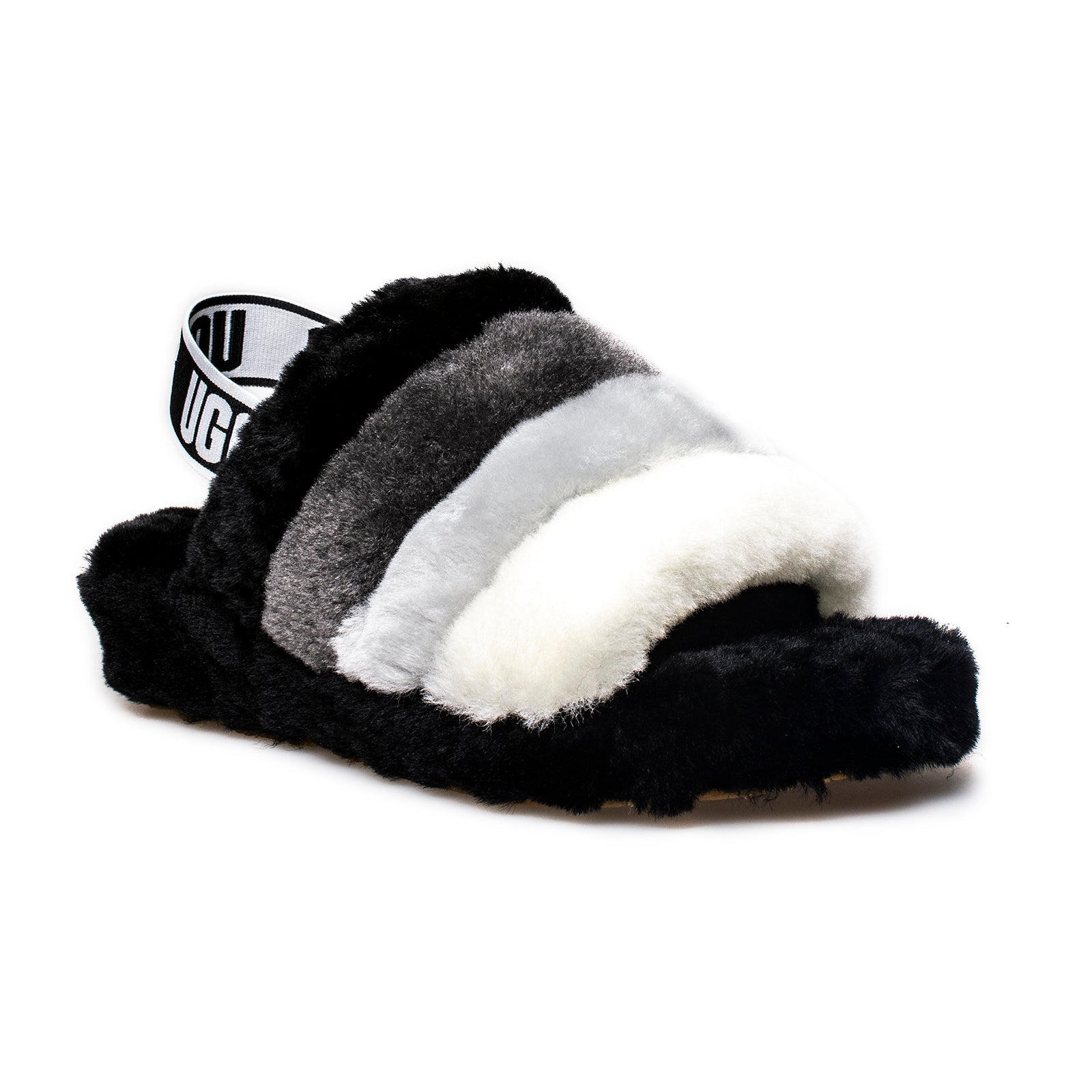 UGG Fluff Yeah Slide Black Multi Sandals - Women's – MyCozyBoots