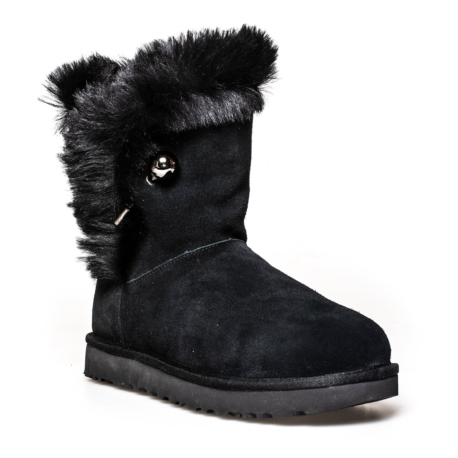 UGG Classic Fluff Pin Black Boots - Women's - MyCozyBoots