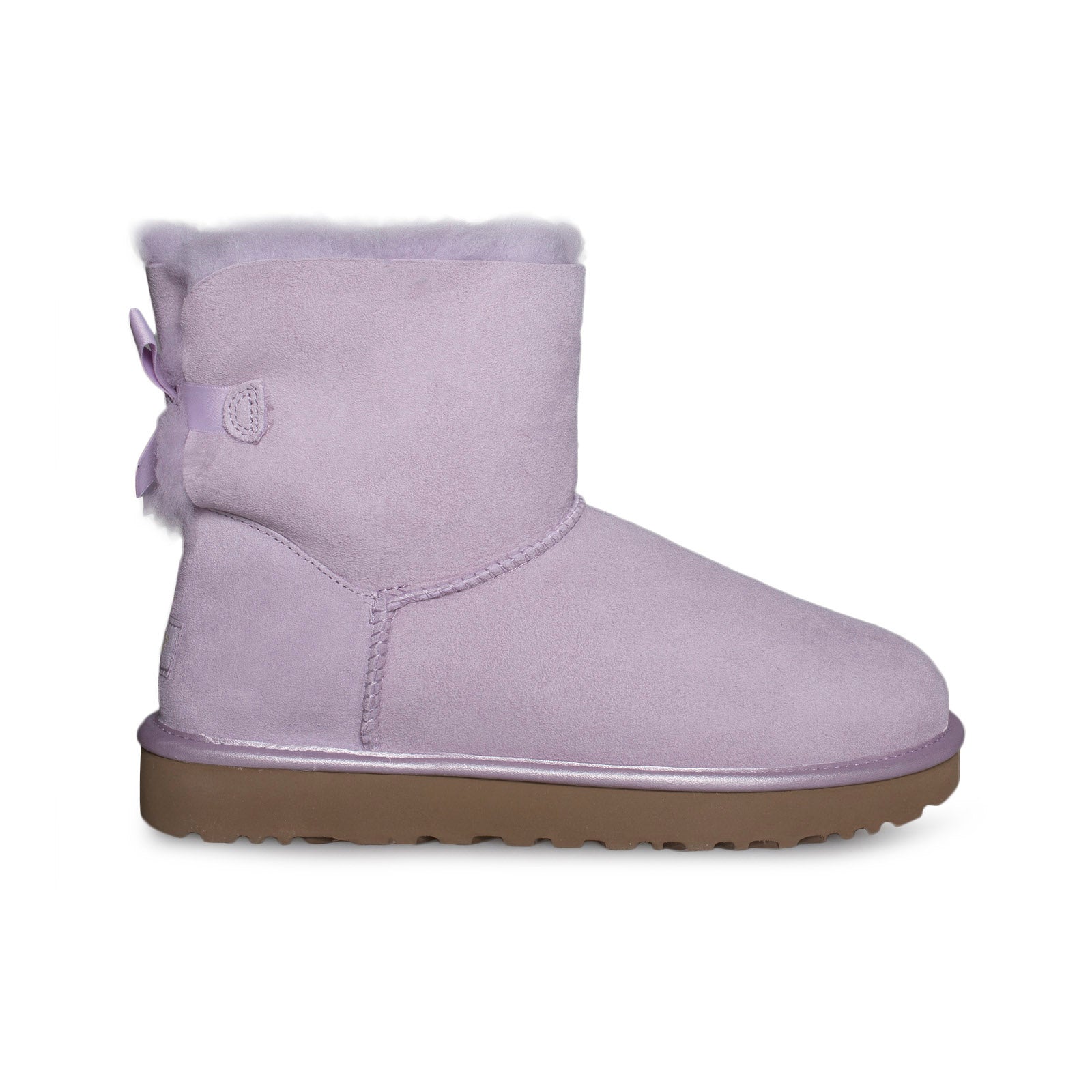 UGG Mini Bailey Bow II Metallic Lavender Fog Boots - Women's - MyCozyBoots