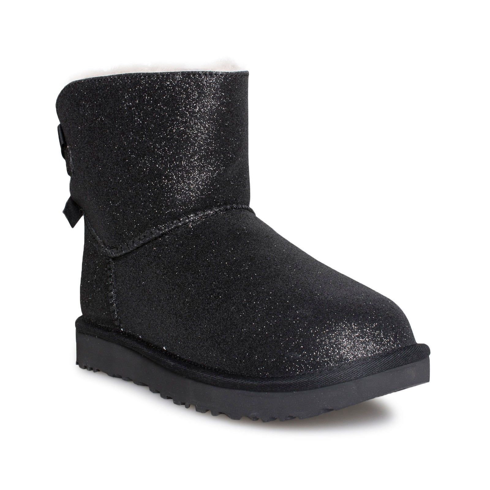UGG Mini Bailey Bow Sparkle Black Boots - Women's - MyCozyBoots