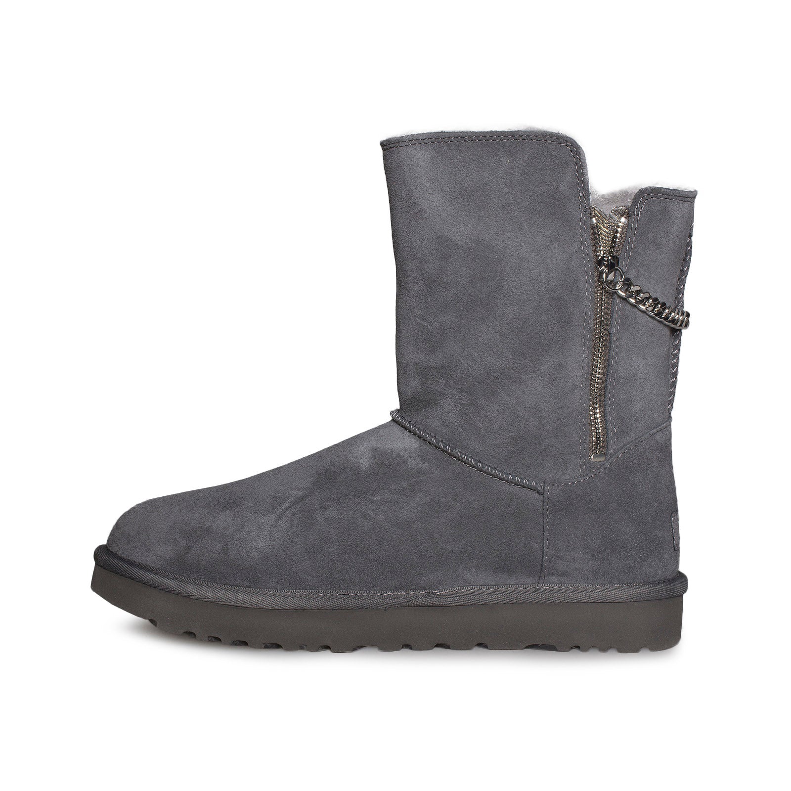 ugg classic short sparkle zip exclusive boots charcoal