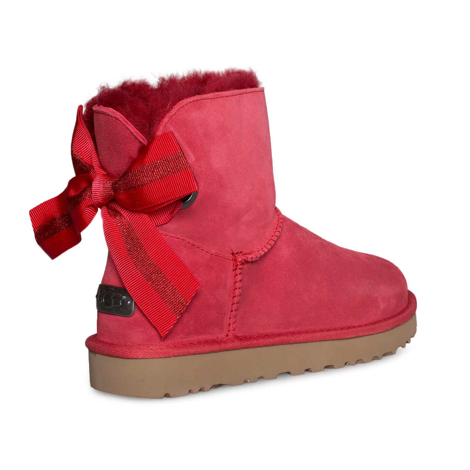 red uggs with ribbon