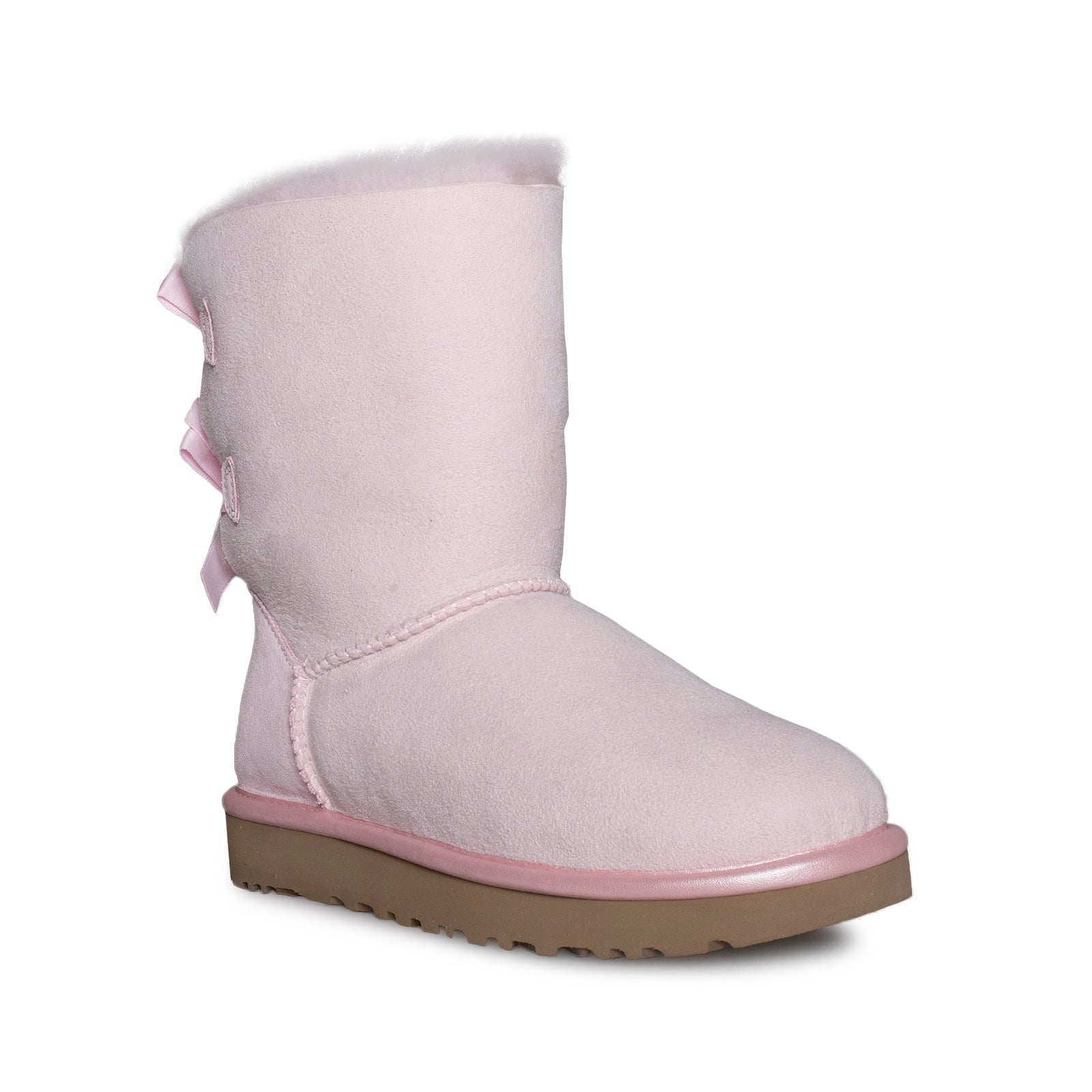 UGG Bailey Bow II Metallic Seashell Pink Boots - Youth - MyCozyBoots
