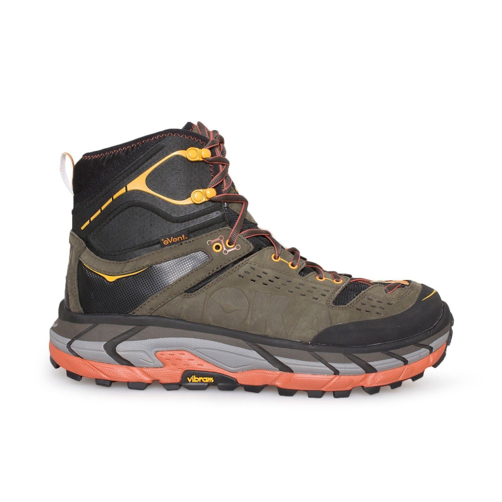 Hoka One One Tor Ultra Hi WP Black Olive / Autumn Gaze Running Shoes ...