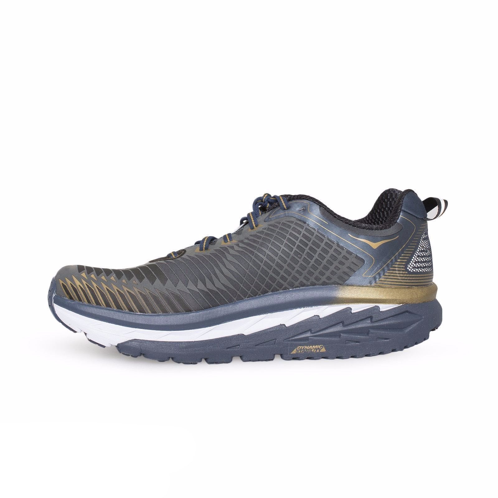 Hoka Arahi Midnight Navy Metallic Gold Shoes - MyCozyBoots