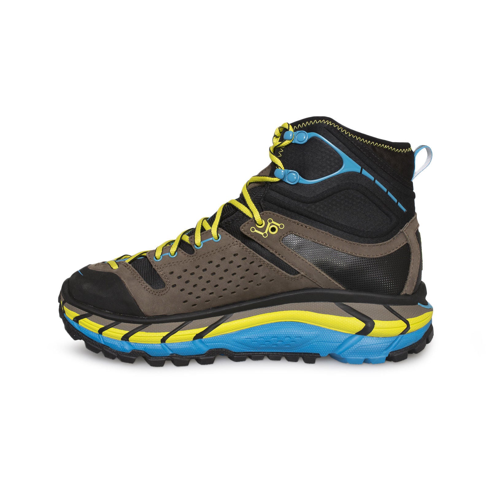 Hoka One One Tor Ultra Hi WP Grey / Cyan Hiking Boots - MyCozyBoots