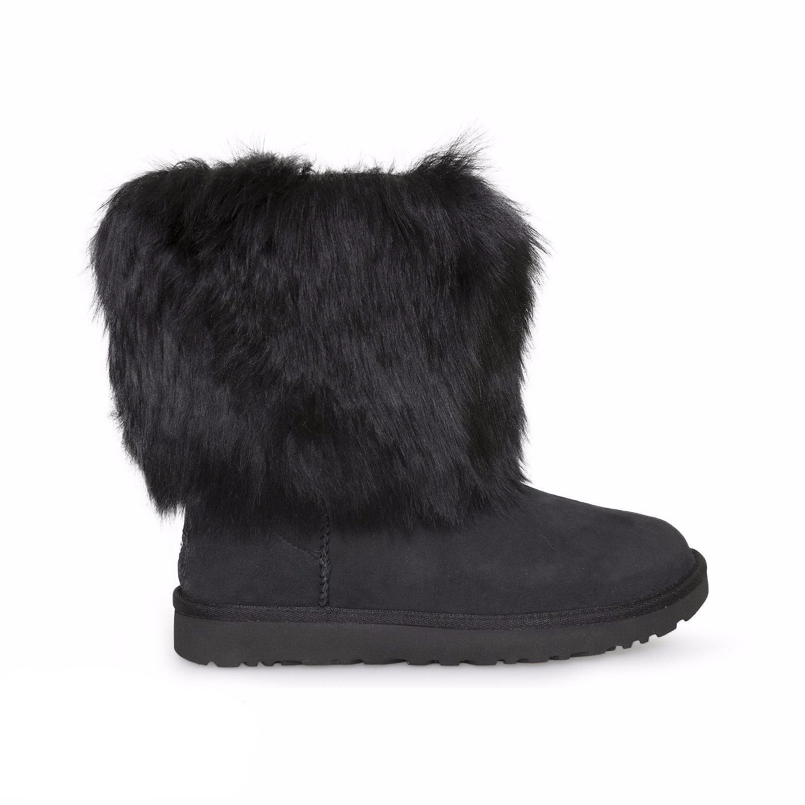 ugg sheepskin cuff boot black