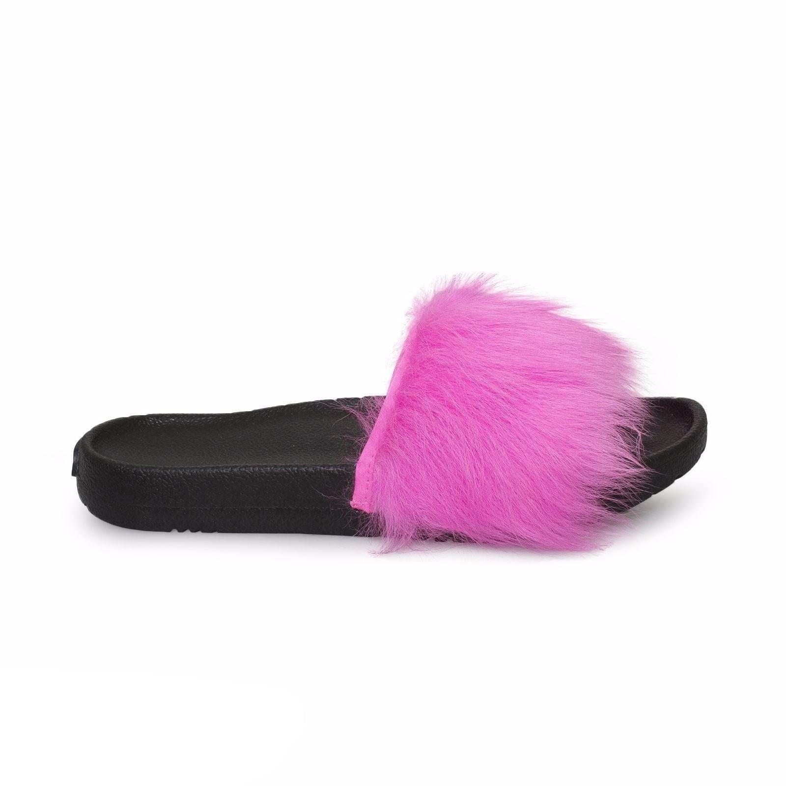 neon pink slippers