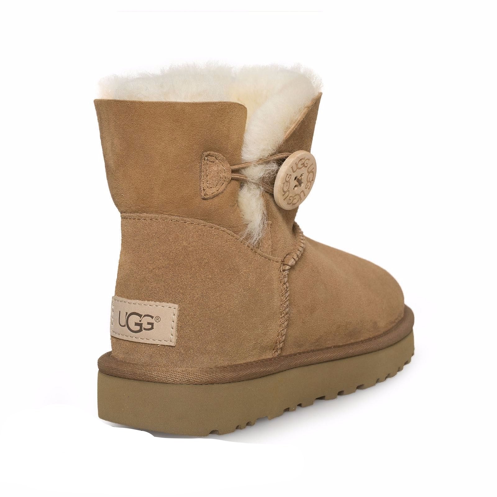 ugg mini bailey button ii chestnut boots