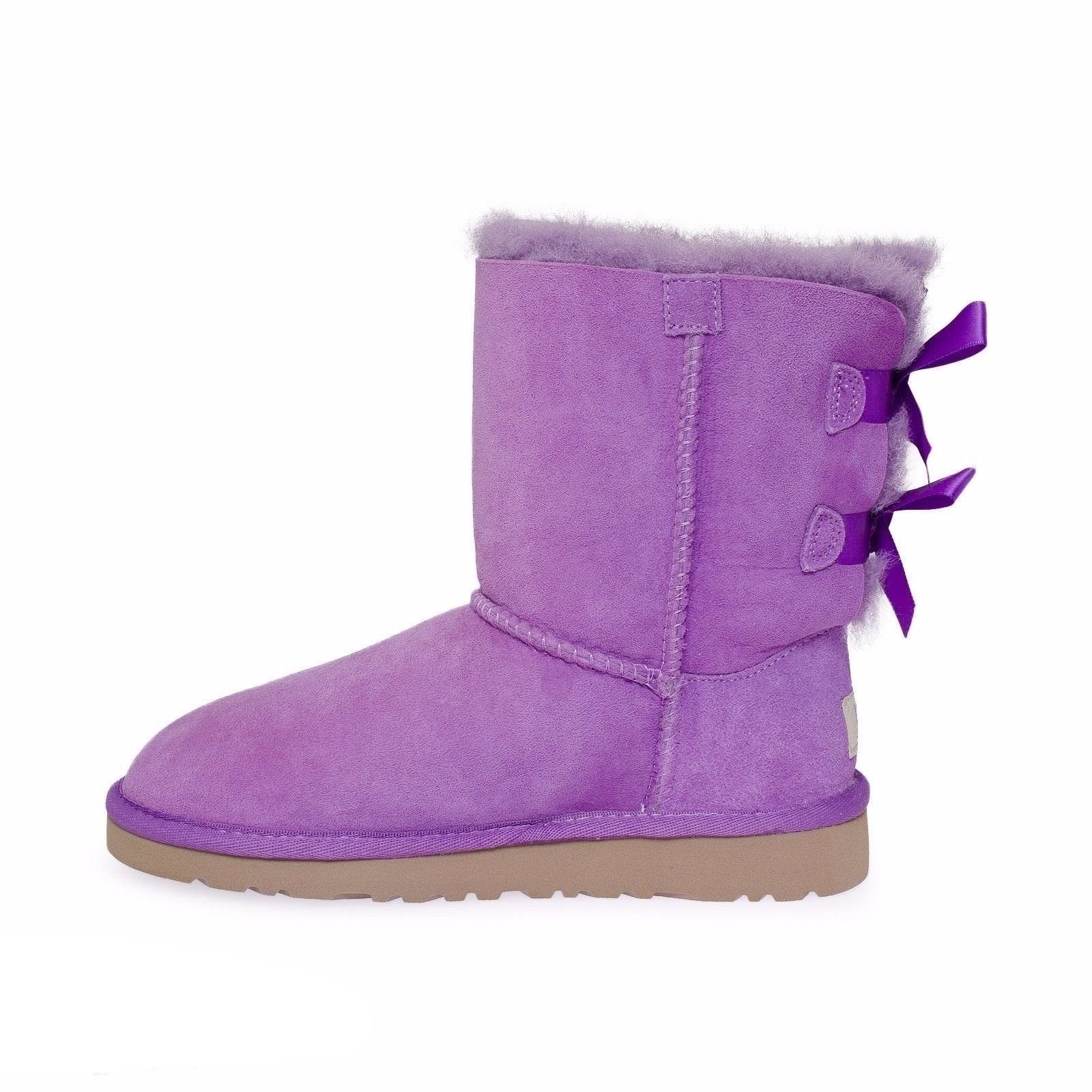 UGG Bailey Bow Electric Violet Boots - MyCozyBoots