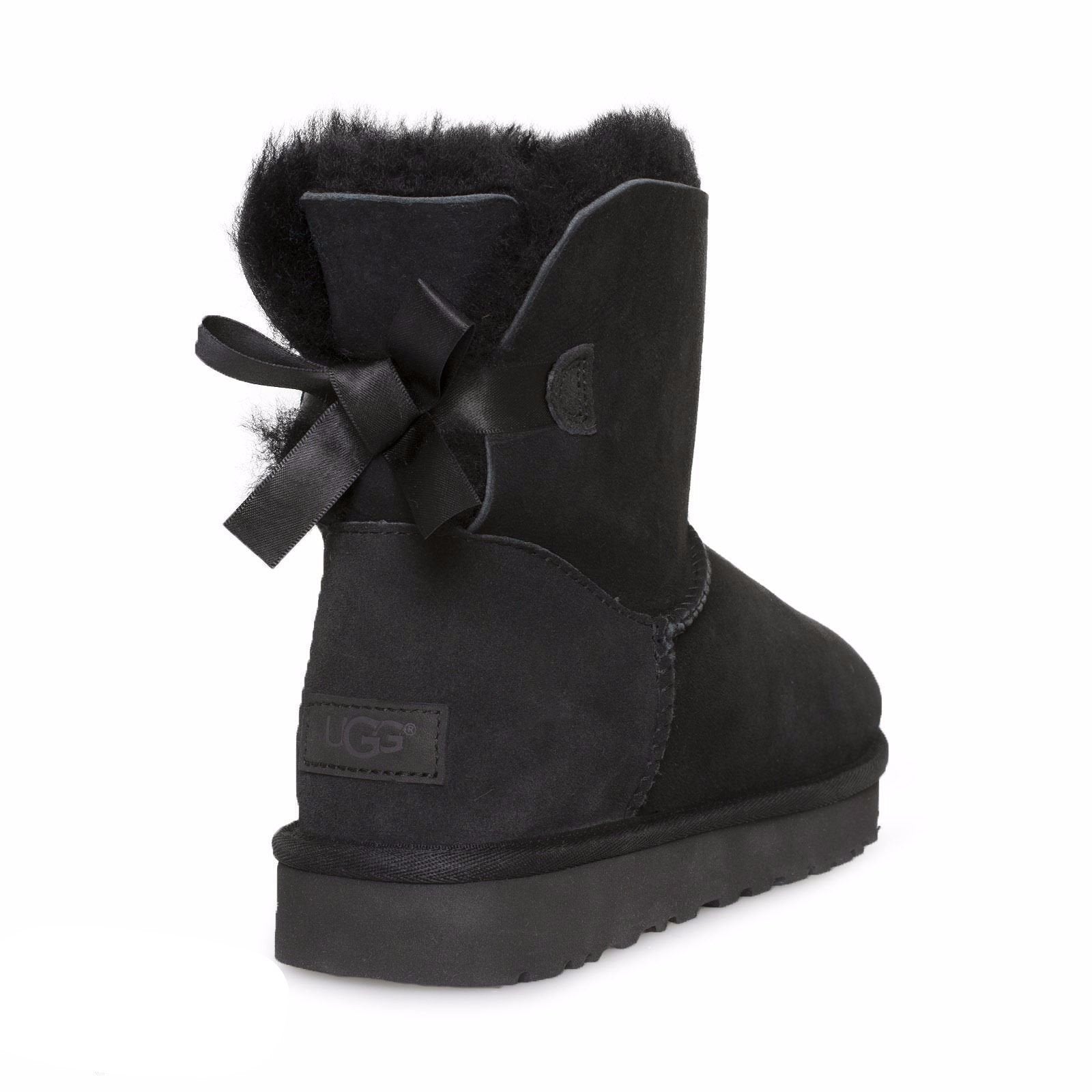 UGG Mini Bailey Bow II Black Boots - Youth - MyCozyBoots