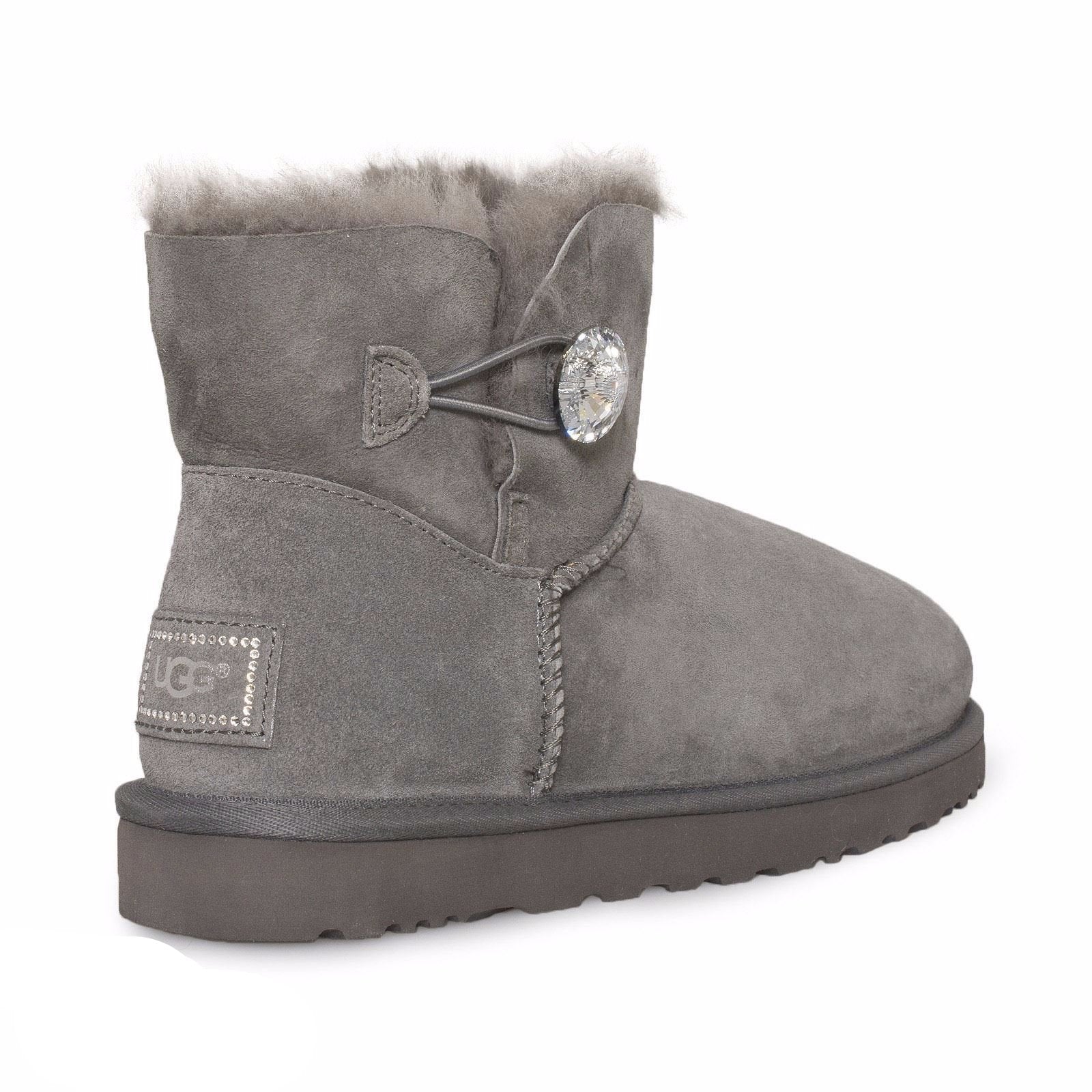 ugg mini bailey button bling grey