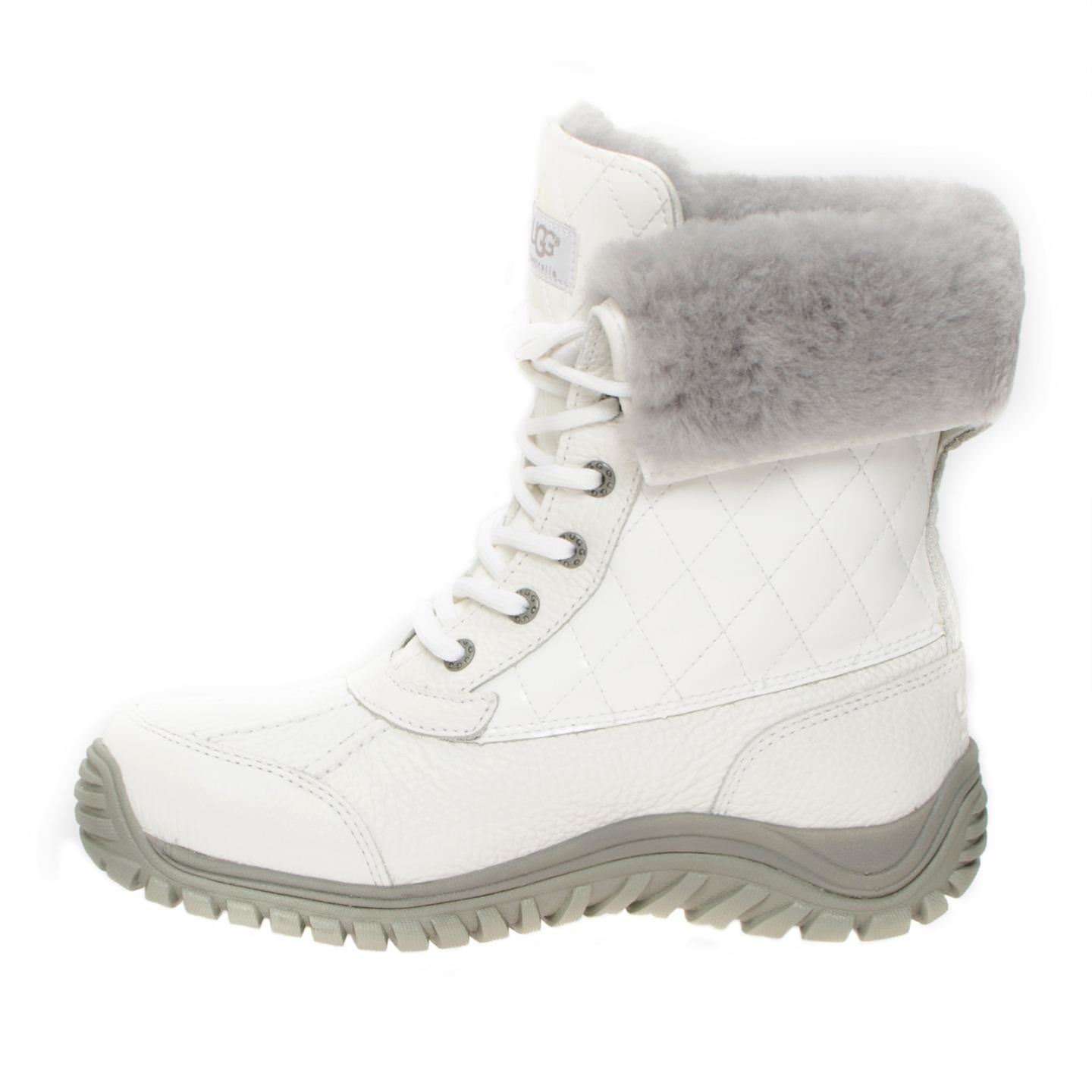 UGG Adirondack Quilted White Boots - MyCozyBoots