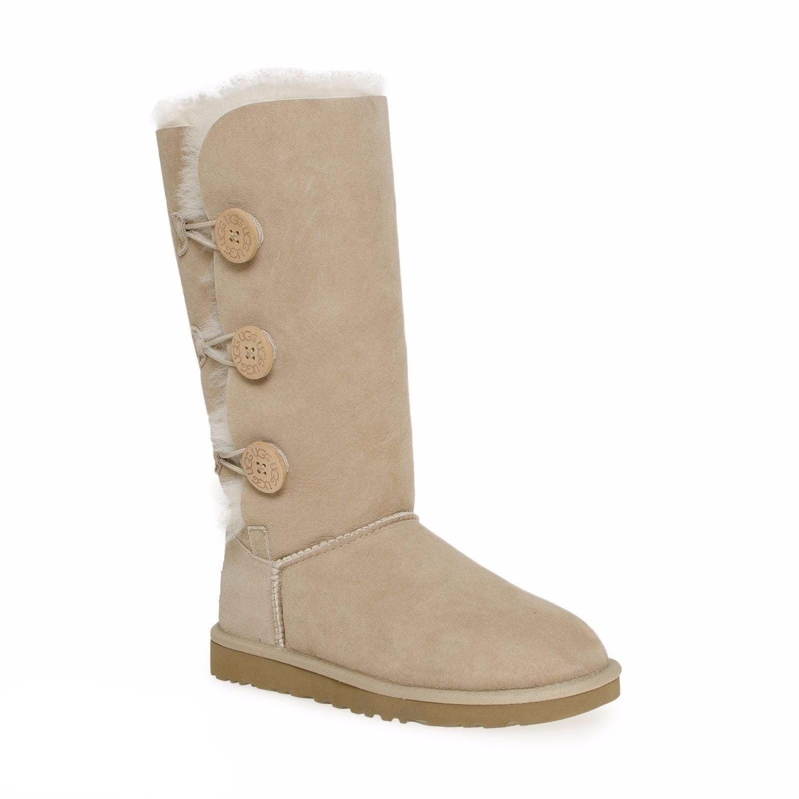 UGG Bailey Button Triplet Sand Boots – MyCozyBoots