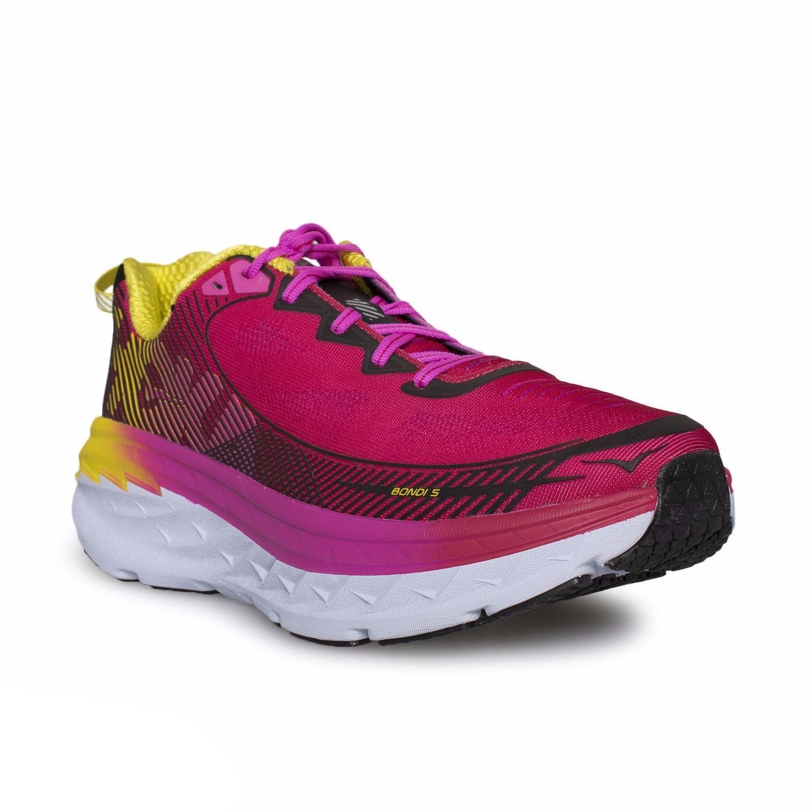 Hoka Bondi 5 Virual Pink / Blazing Yellow Running Shoes - MyCozyBoots