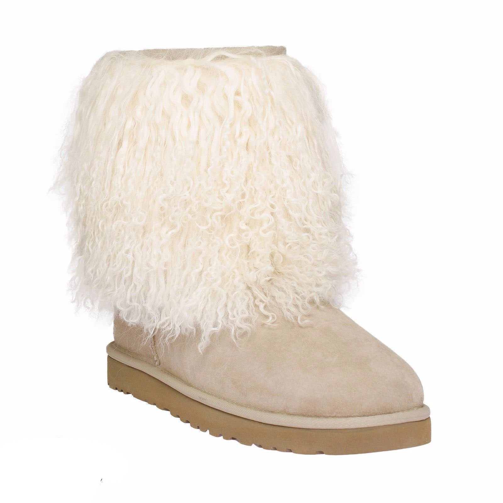 UGG Short Sheepskin Cuff Sand Boots - MyCozyBoots