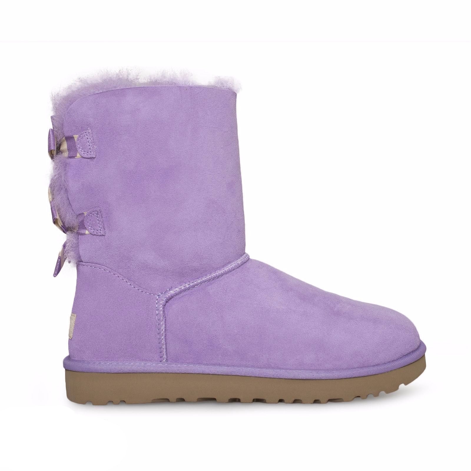 UGG Bailey Bow Stripe Lavender Boots - MyCozyBoots