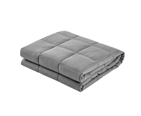 Weighted Blanket Adult 5KG Heavy Gravity Blankets Microfibre Duvet Cover Deep Relax Better Sleep Light Grey