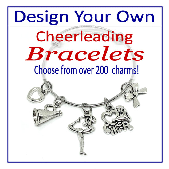 Personalize Your Own Cheerleading Charm Key Chain, Cheerleading Accessories 4 Charms