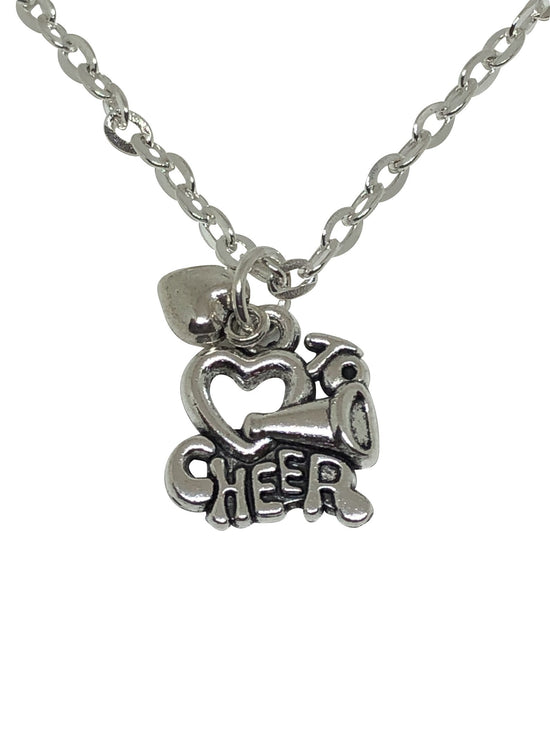 I heart to cheer charms ,Cheerleading Charms, Cheer, Cheerleading,Antique  Silver Tone 15x16mm-B5285