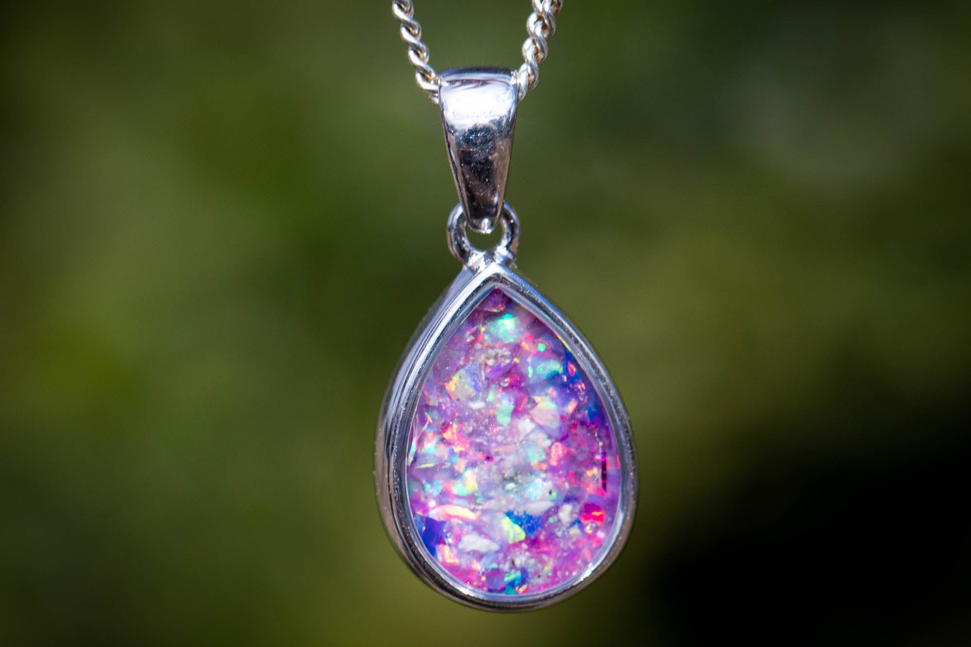 crushed opal pendant