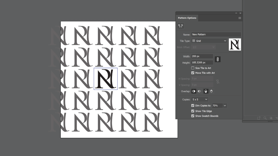 Grid Repeat Pattern Swatch Option