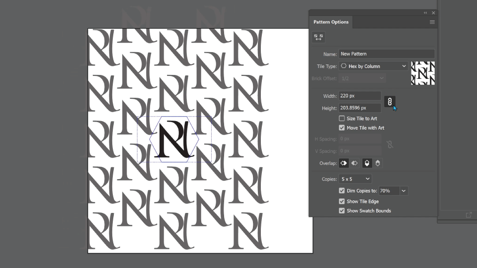 Hex by Column Pattern Making Adobe Illustrator